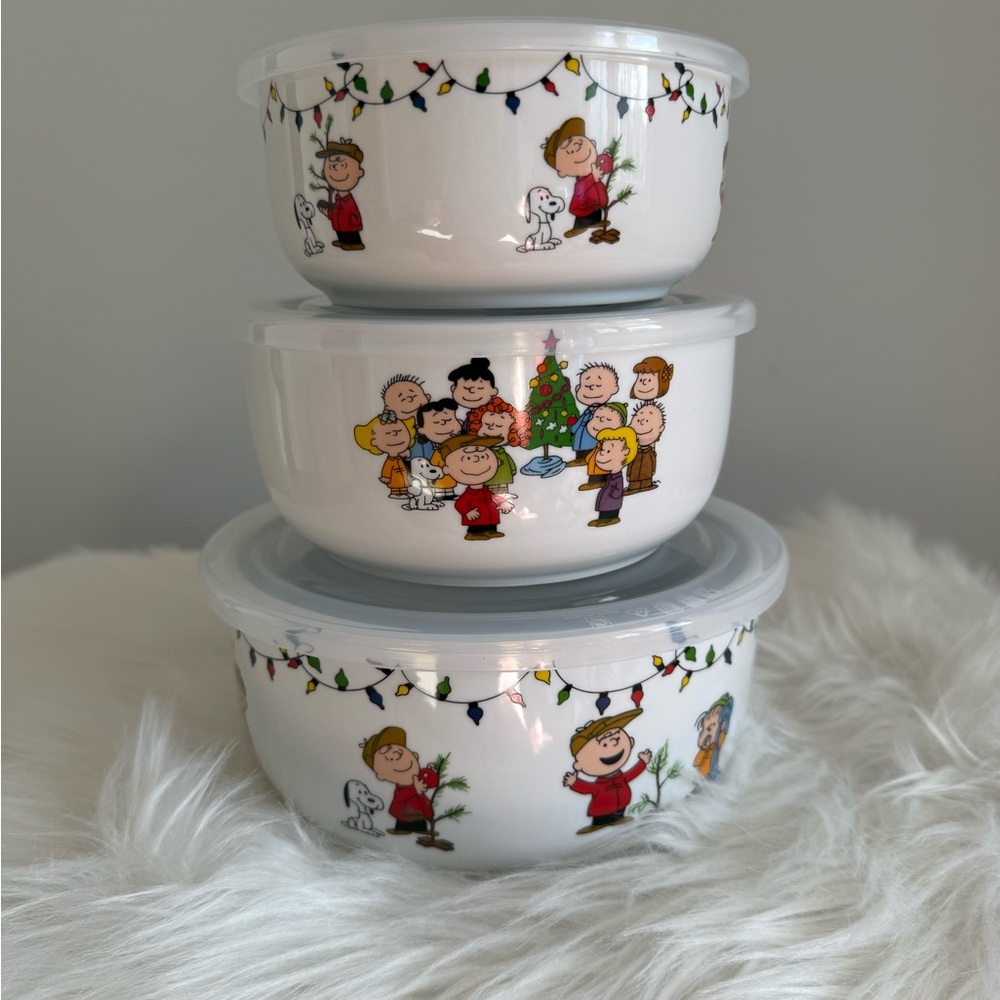 Peanuts Festive Bowl Set - White with Colorful Characters